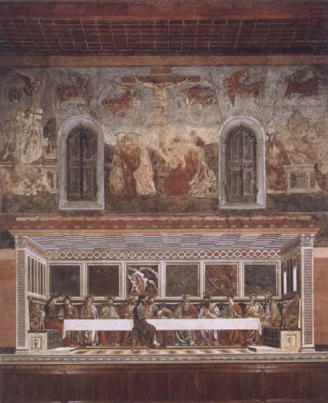 Francesco del Castagno Last supper and above resurrection china oil painting image